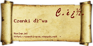 Czenki Éva névjegykártya